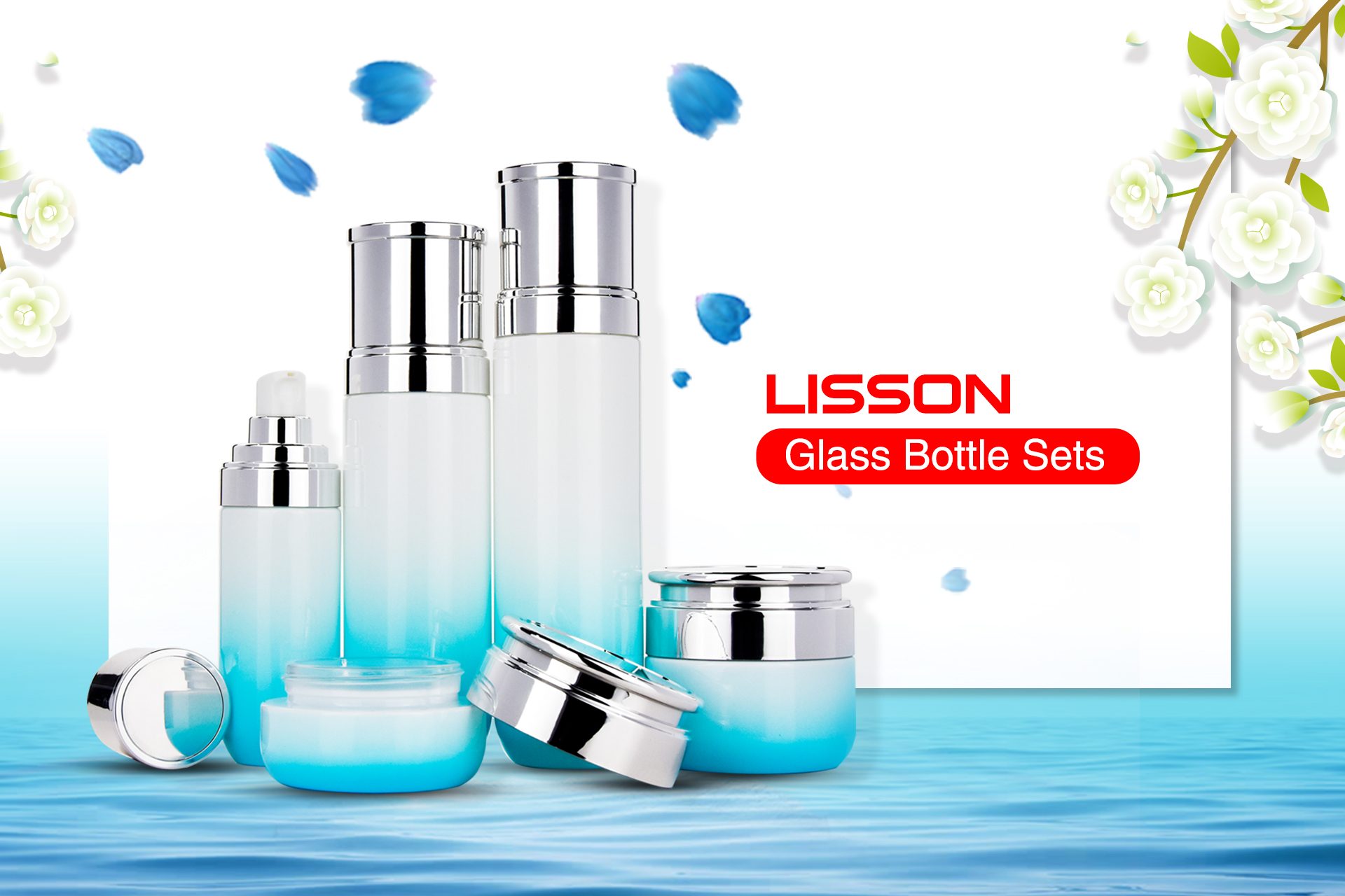 glass beauty containers glass cosmetic bottle