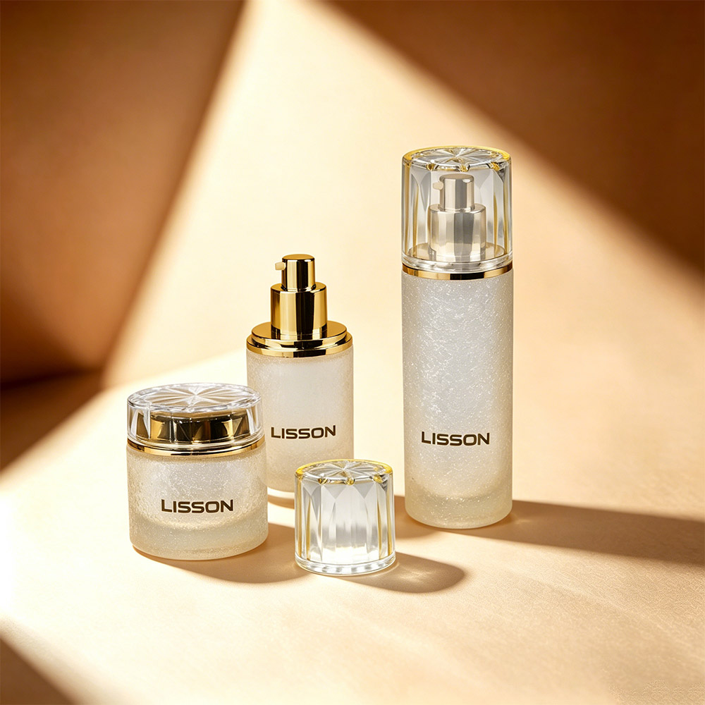 Cosmetic Glass Bottle and Jar Set