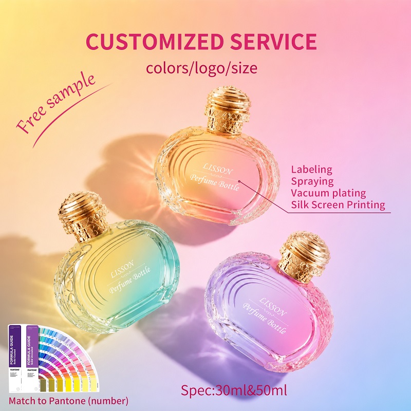 Luxury perfume bottle with gold cap Luxury perfume bottle with gold cap
