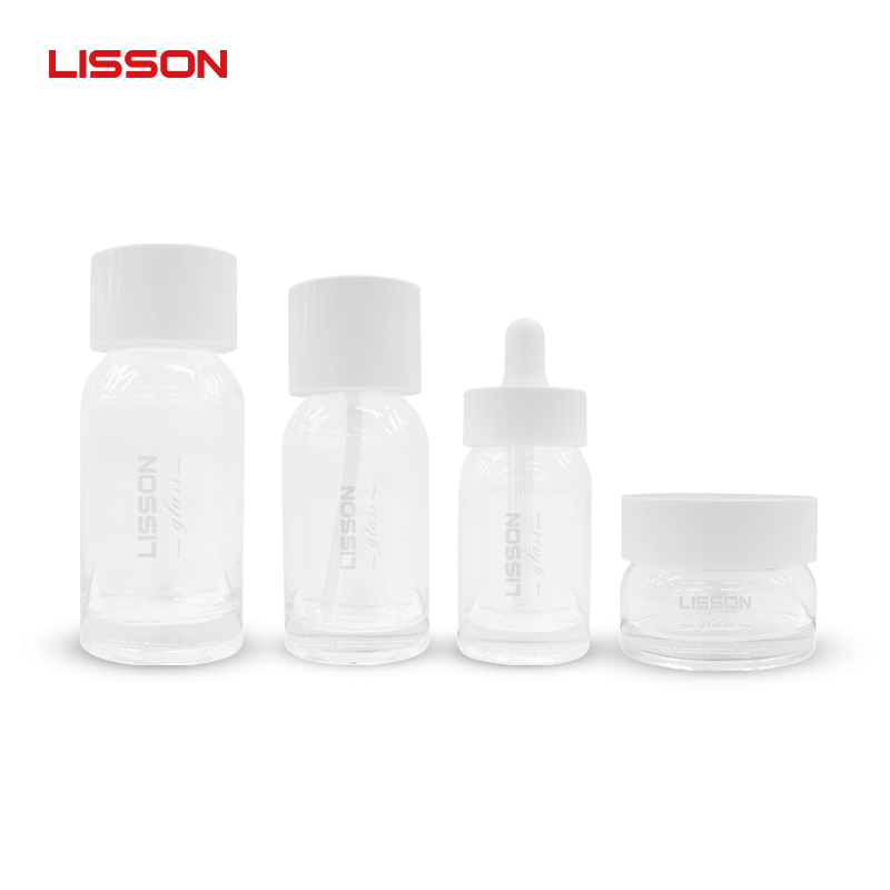 Luxury Clear Glass Cosmetic Bottle and Jar Packaging Set